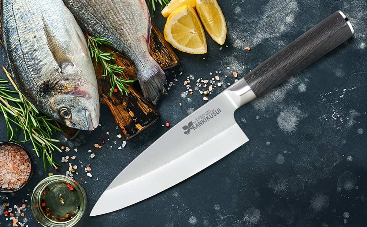 Deba is a heavy, Japanese kitchen knife designed for filleting fish and cutting meat with bones