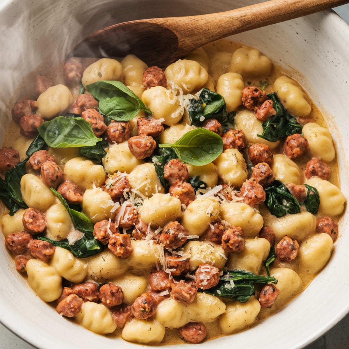 Gnocchi with Sausage and Spinach