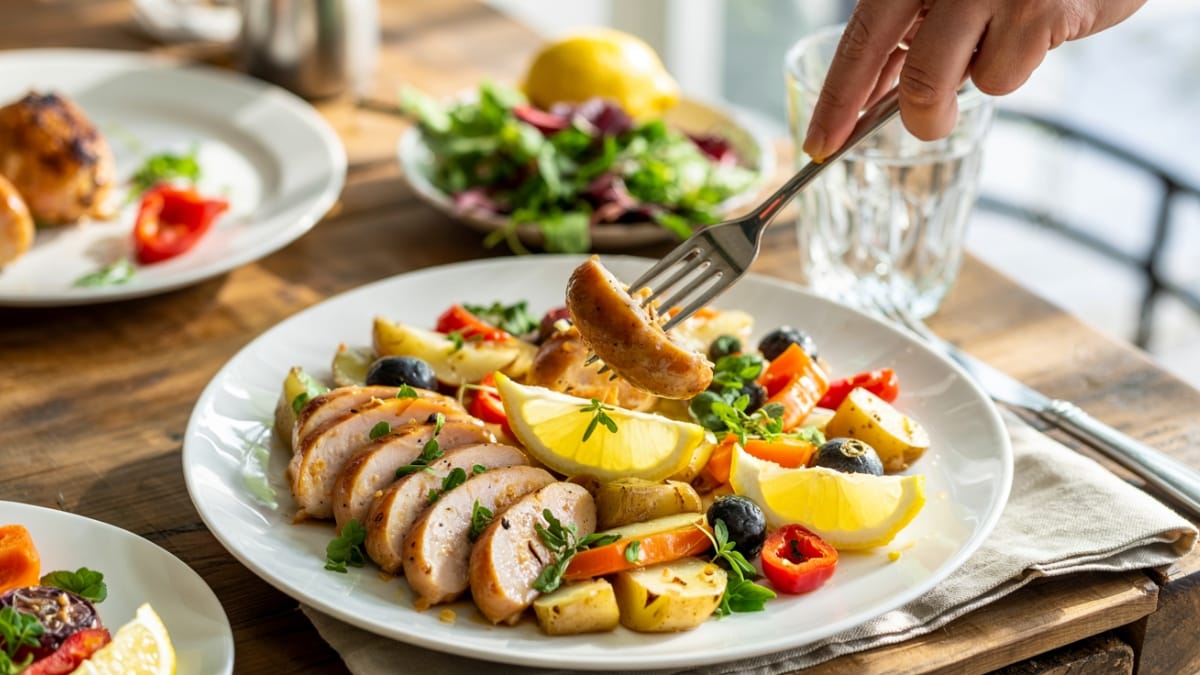 Chicken Sausage with Broccoli, Peppers, and Potatoes: The Sheet Pan Solution