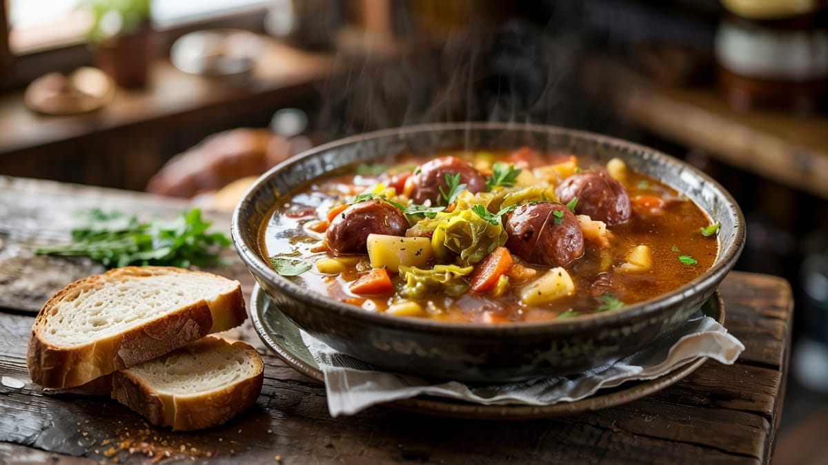 Oktoberfest Stew with Lager and Sausage: No Lederhosen Required