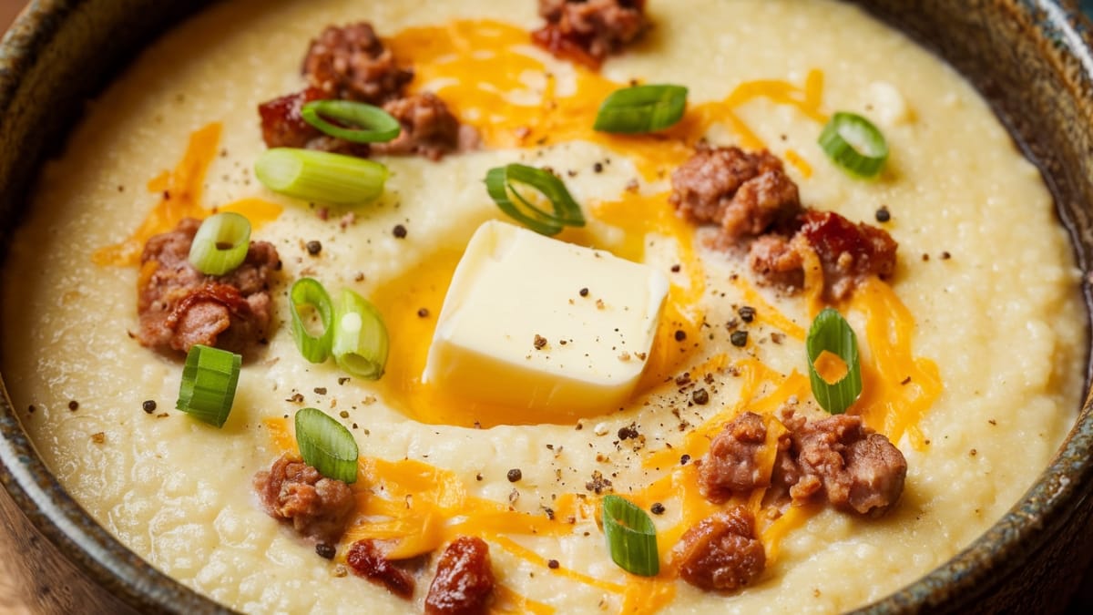 Sausage and Cheddar Grits: The Southern Comfort Breakfast That'll Make You a Morning Person Pin