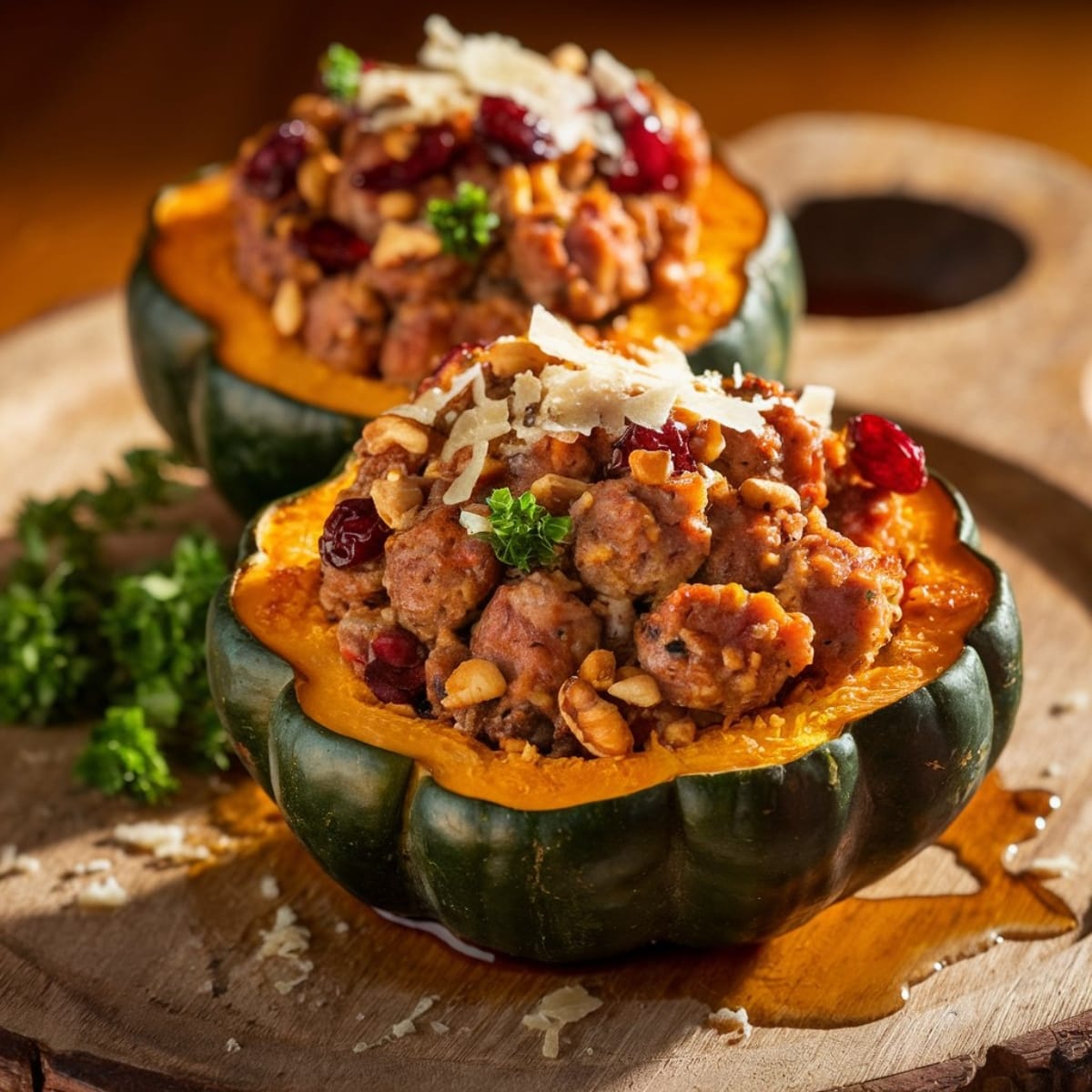 Sausage-Stuffed Acorn Squash