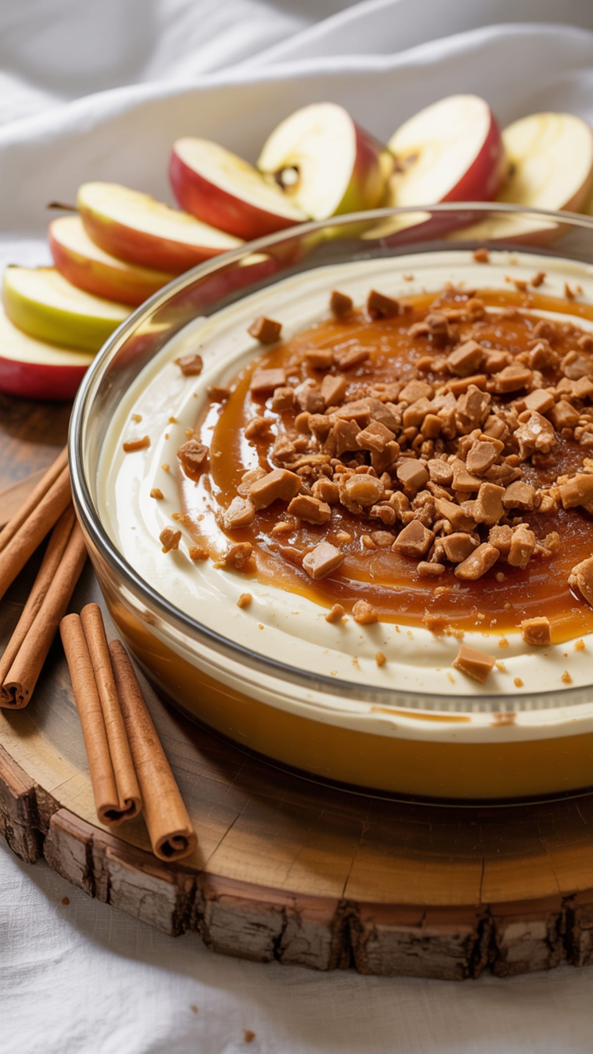 3-Layer Caramel Apple Cheesecake Dip | 10-Minute Fall Appetizer