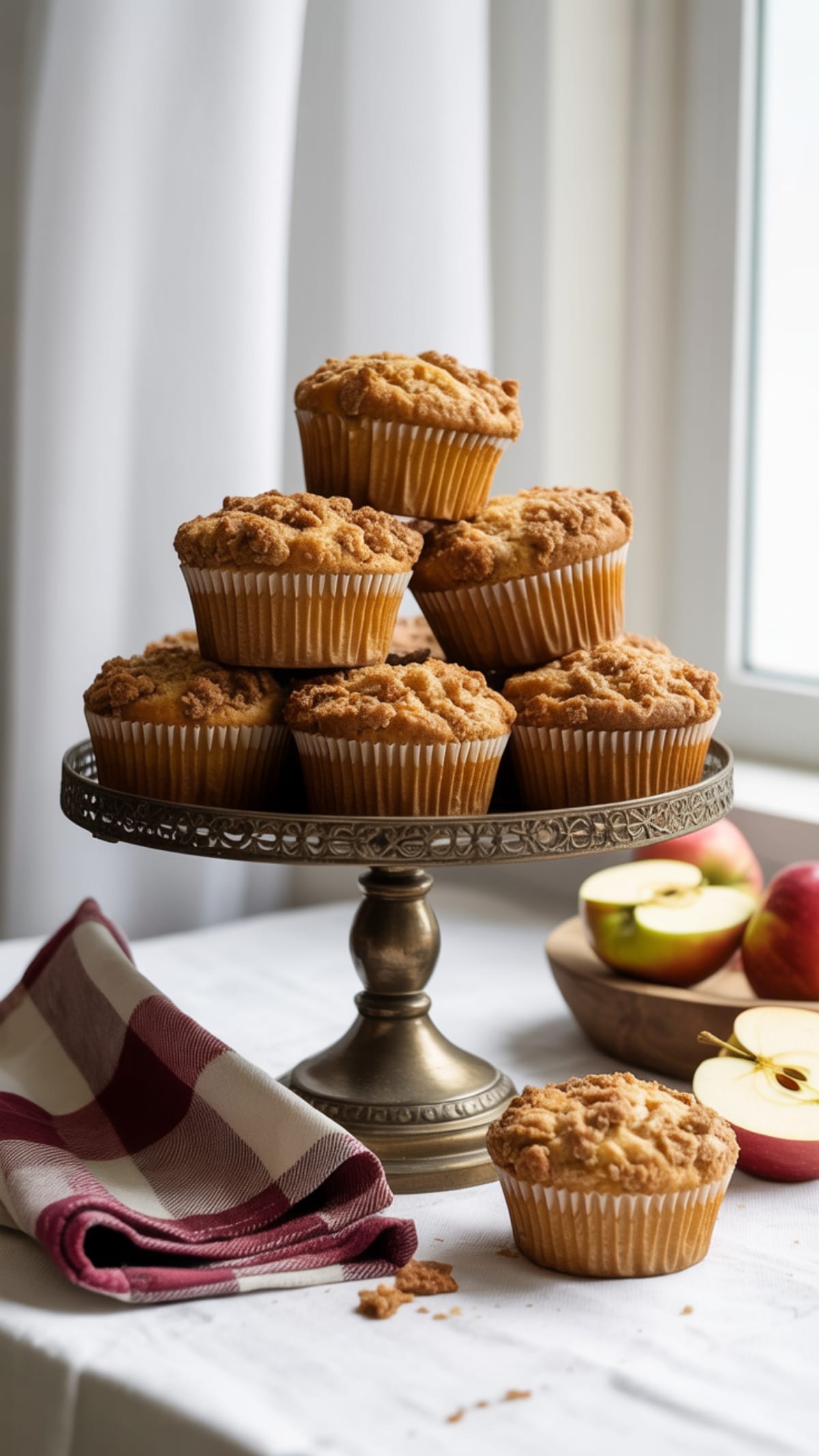 Bakery-Style Apple Crumb Muffins with Cinnamon Streusel