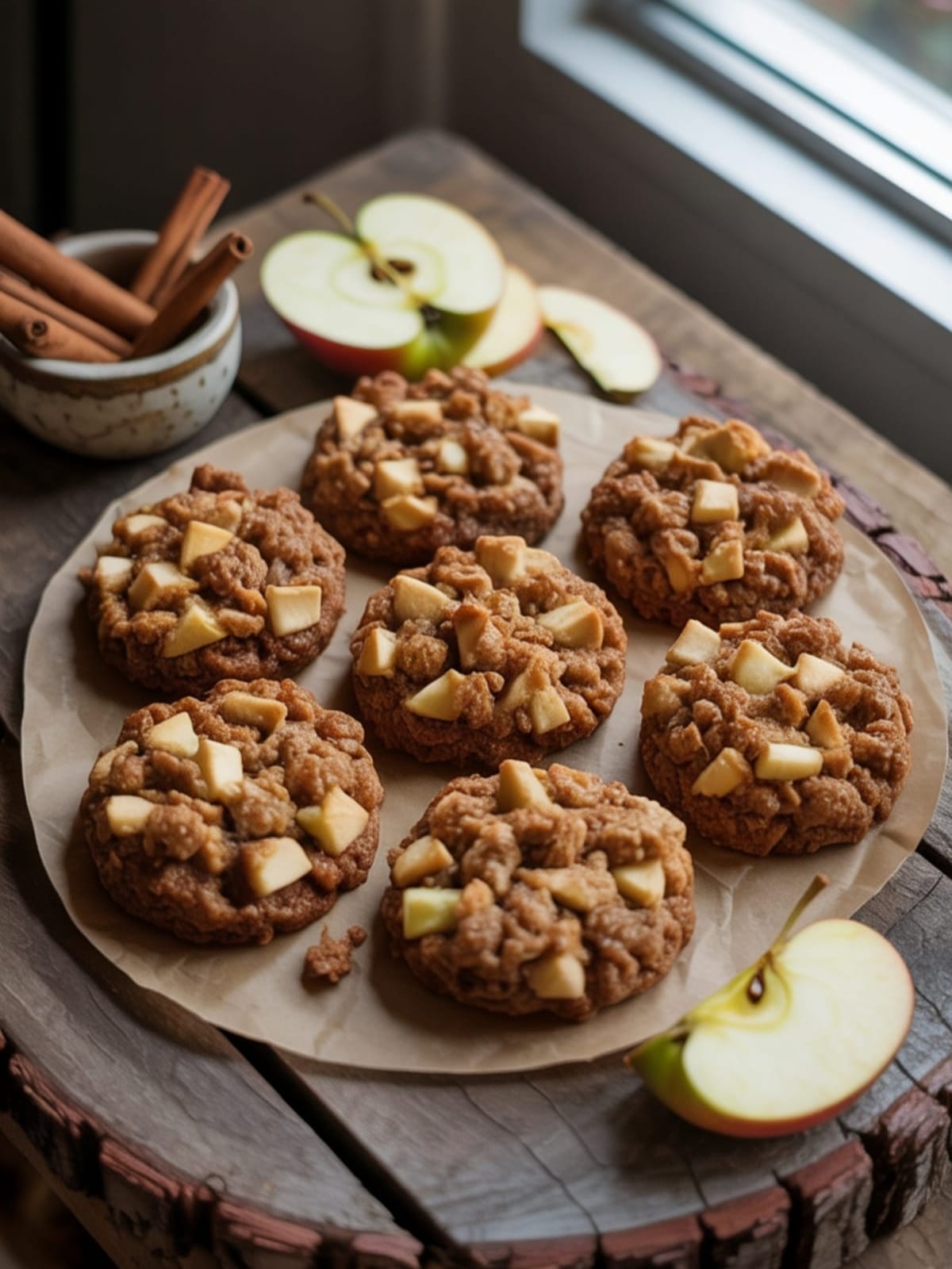 Apple Cinnamon Oatmeal Cookies with Streusel Topping