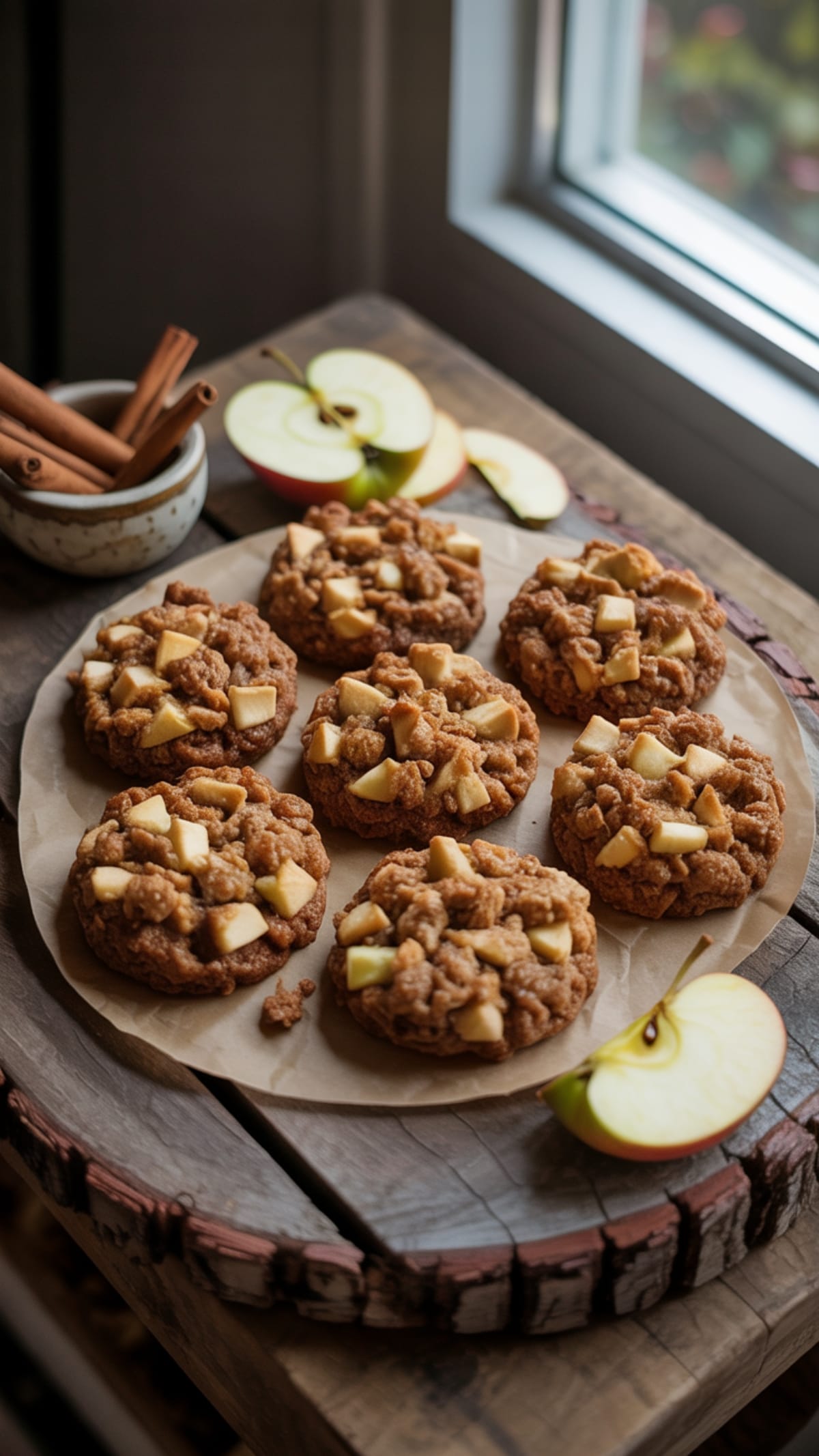 Apple Cinnamon Oatmeal Cookies with Streusel Topping
