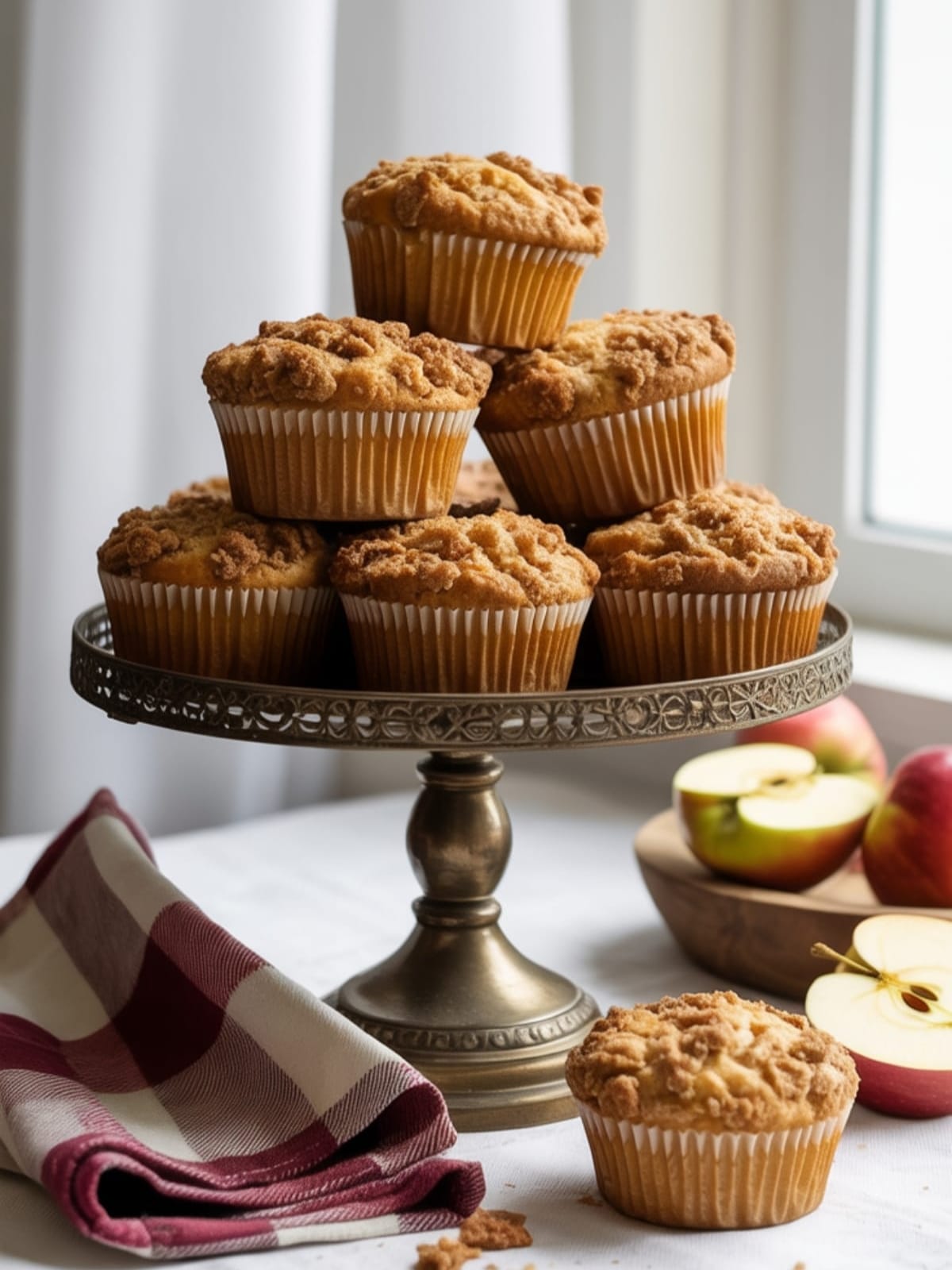 Bakery-Style Apple Crumb Muffins with Cinnamon Streusel