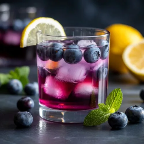 Blueberry Basil Lemon Lavender Mocktail Recipe