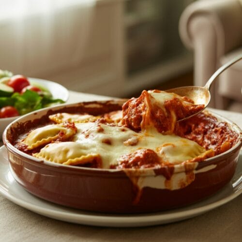 Cheesy Beef Ravioli Bake Recipe