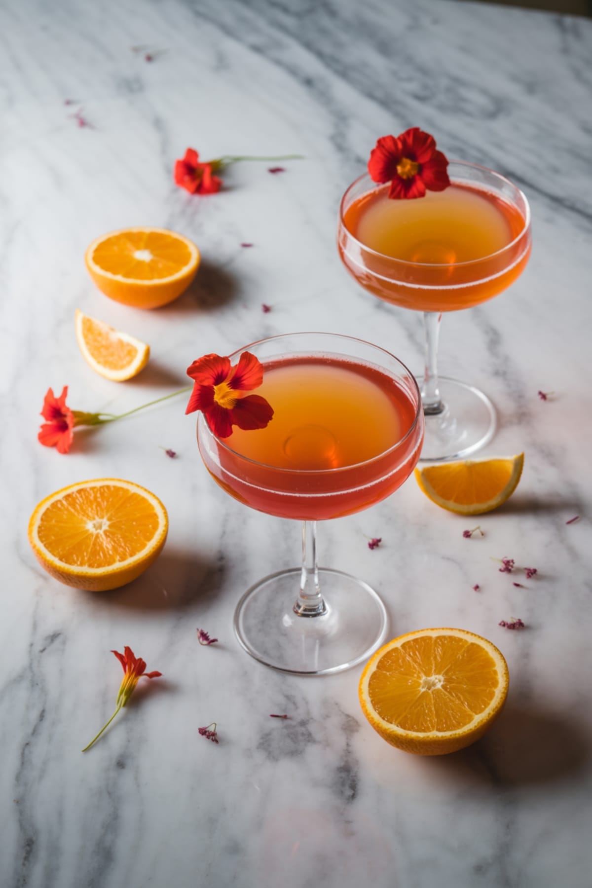 Classy Edible Flower Cocktail - Nasturtium Tangerine Spritz