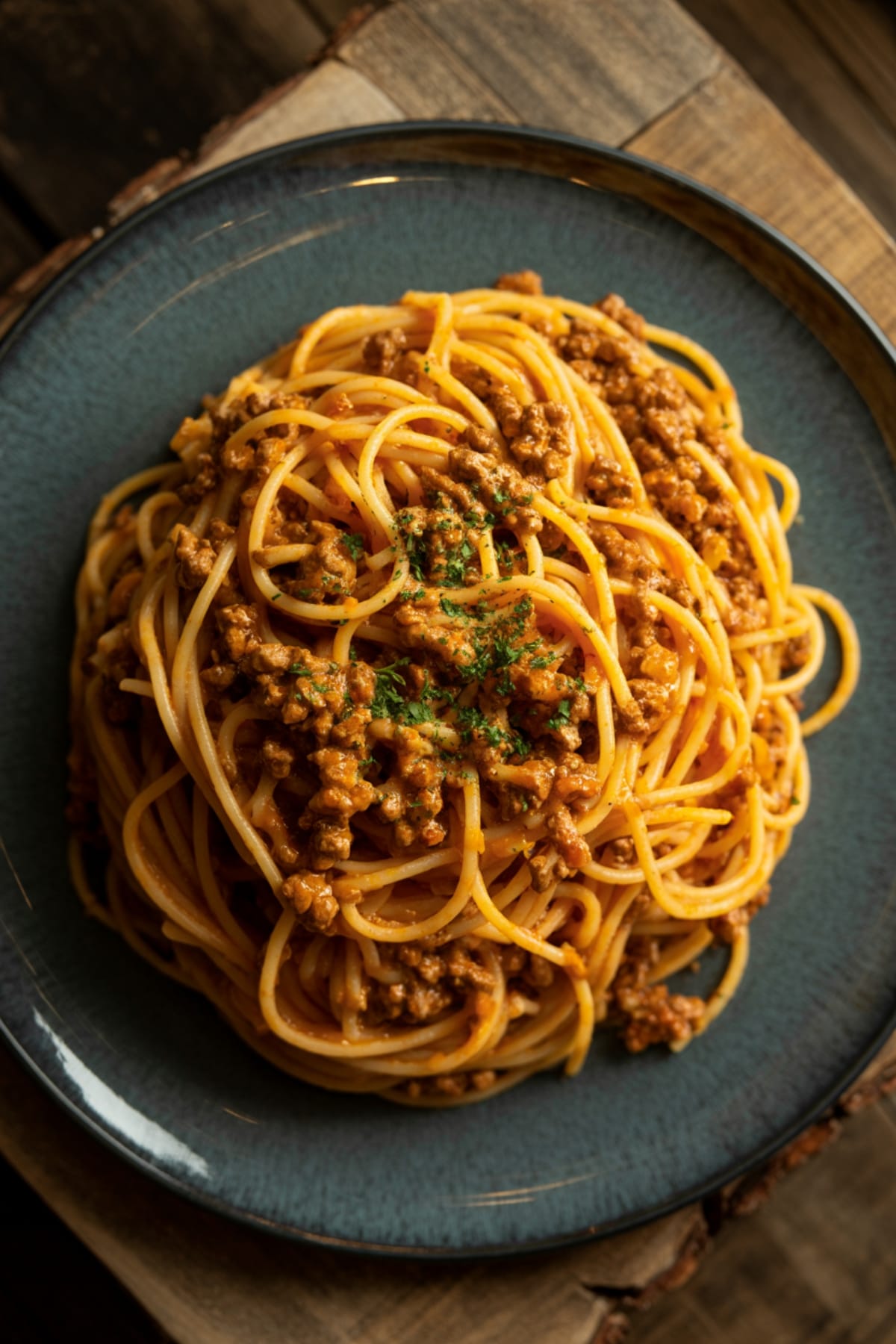 Creamy Garlic Butter Beef Spaghetti