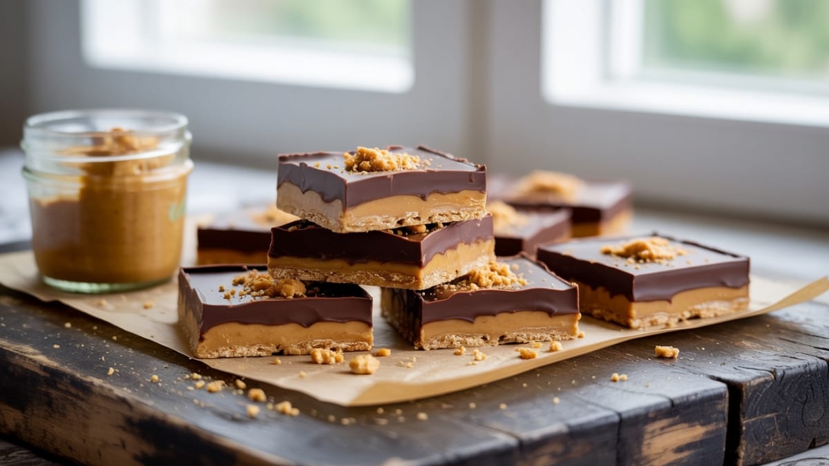 Easy No-Bake Chocolate Peanut Butter Bars That Taste Like Gourmet Reese's Cups