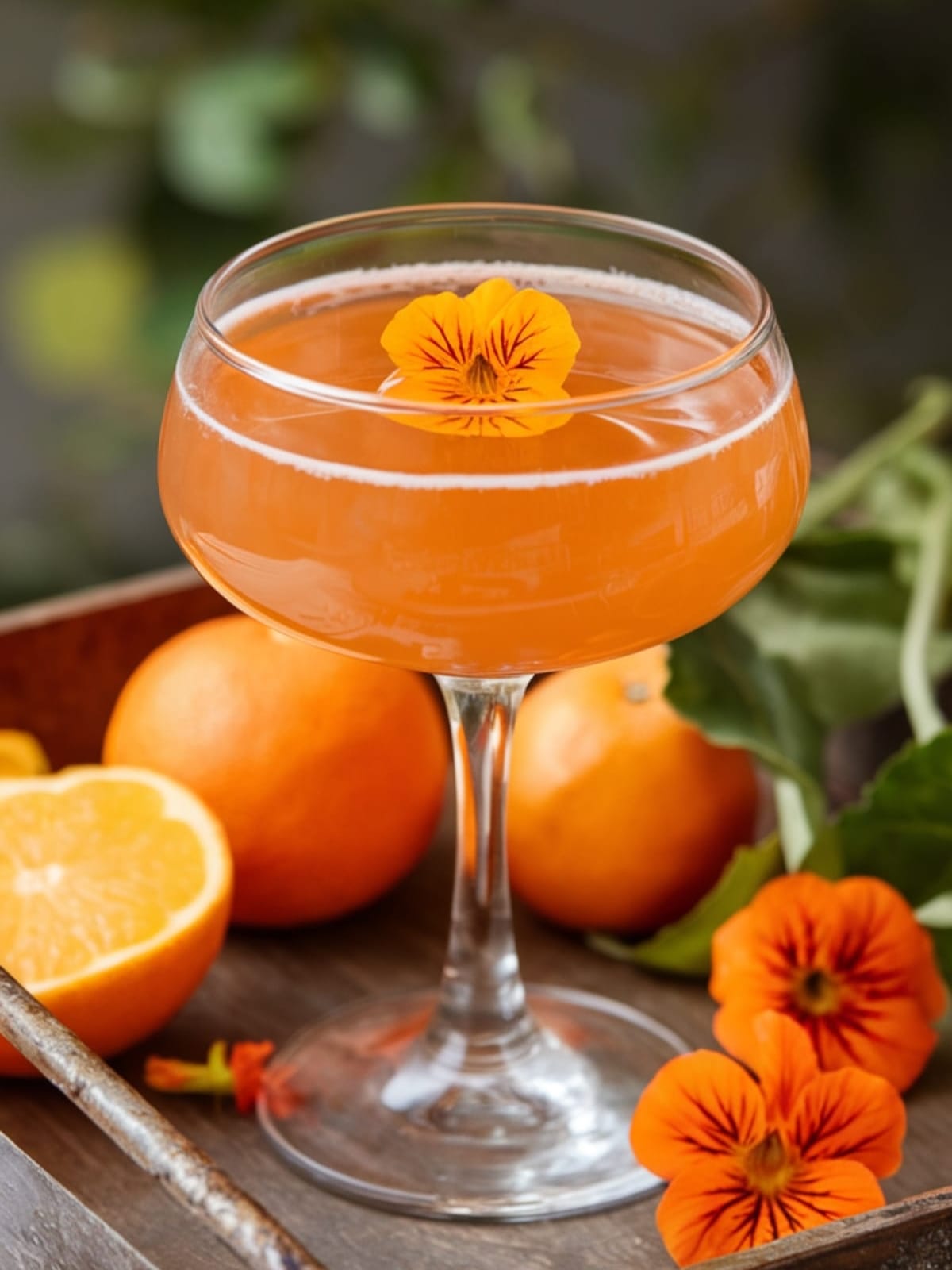 Elegant Nasturtium Tangerine Spritz - Summer's Most Photogenic Drink