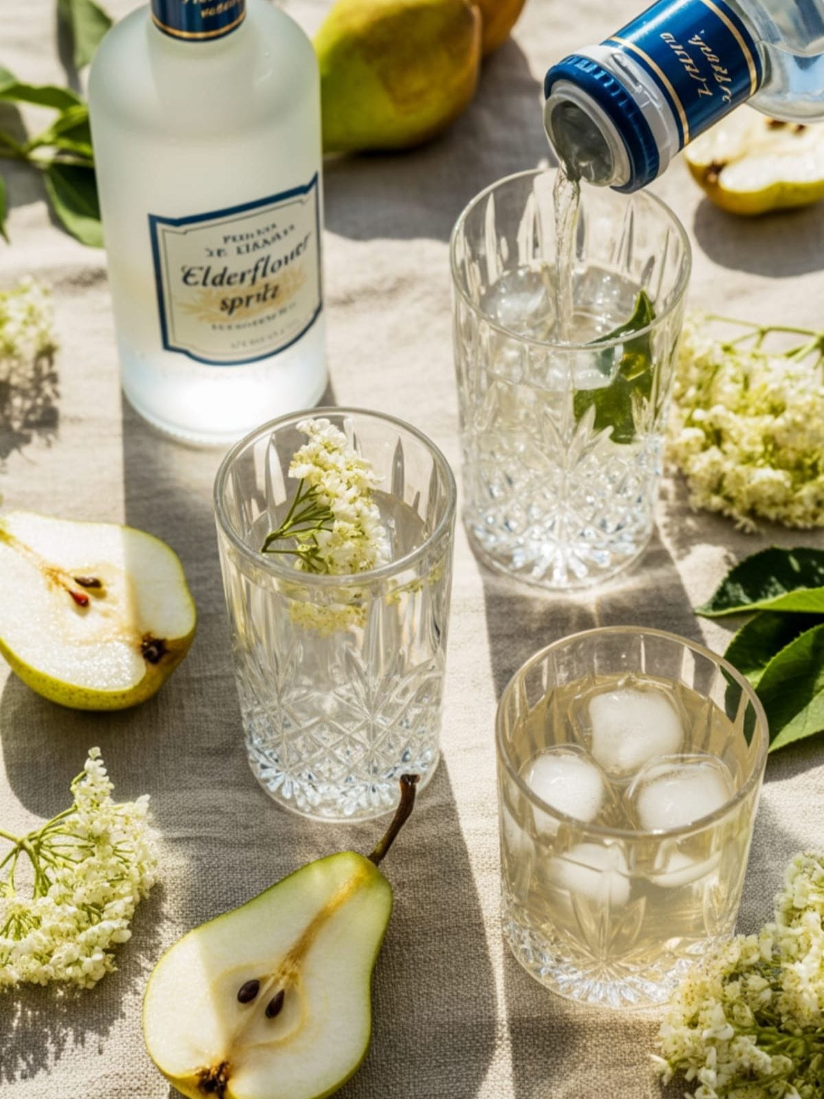 Elegant Pear Vodka & Elderflower Spritz for Weekend Sipping