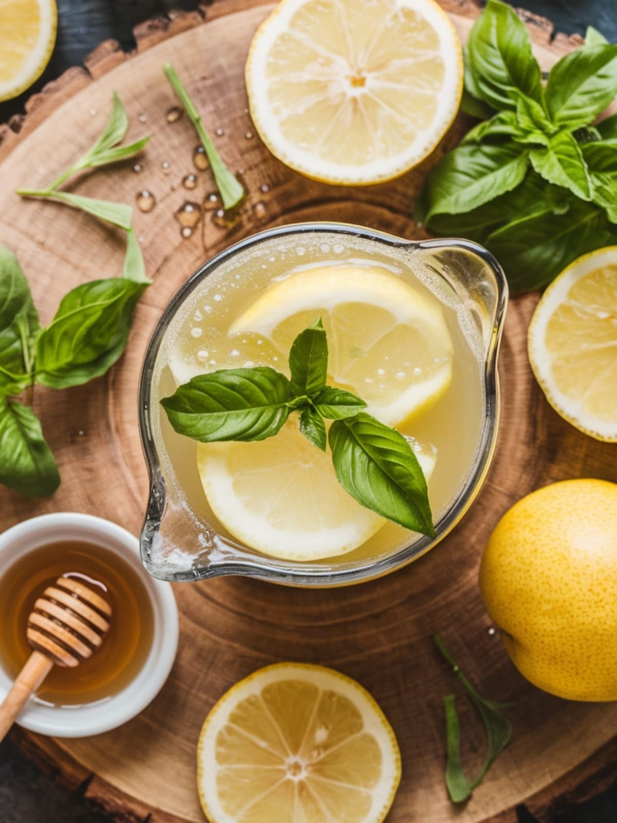 Exotic Thai Basil and Pear Lemonade for Thanksgiving Tables