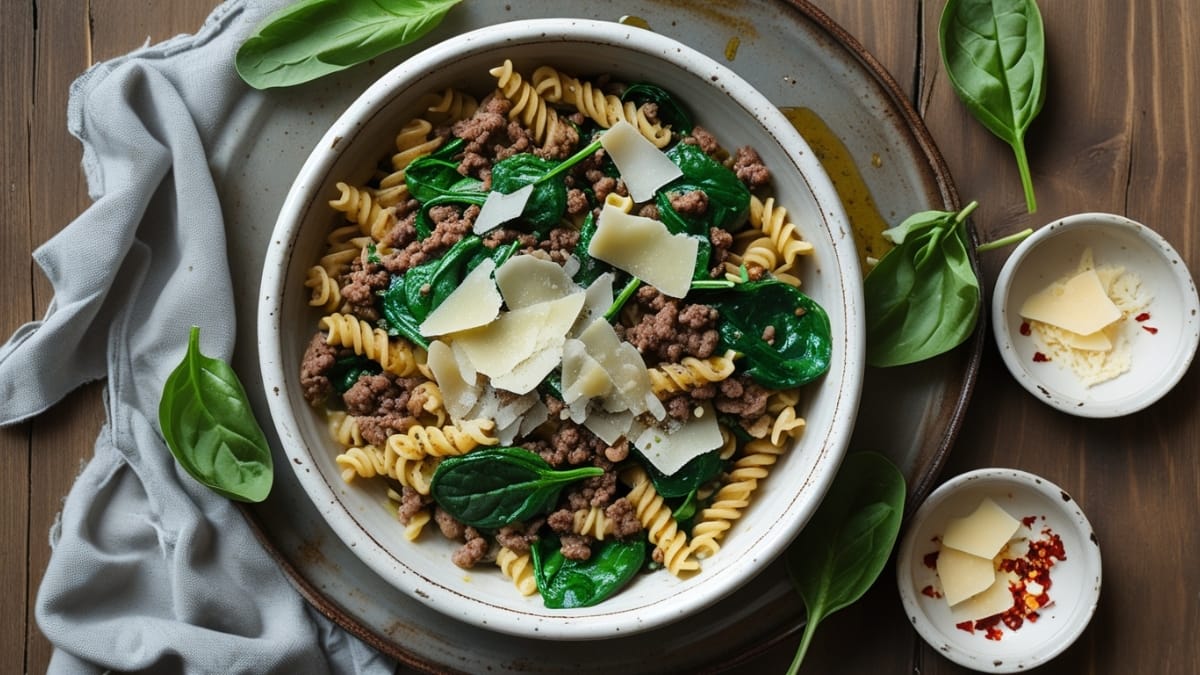 Fast Beef and Spinach Pasta A 20-Minute Family Dinner Solution