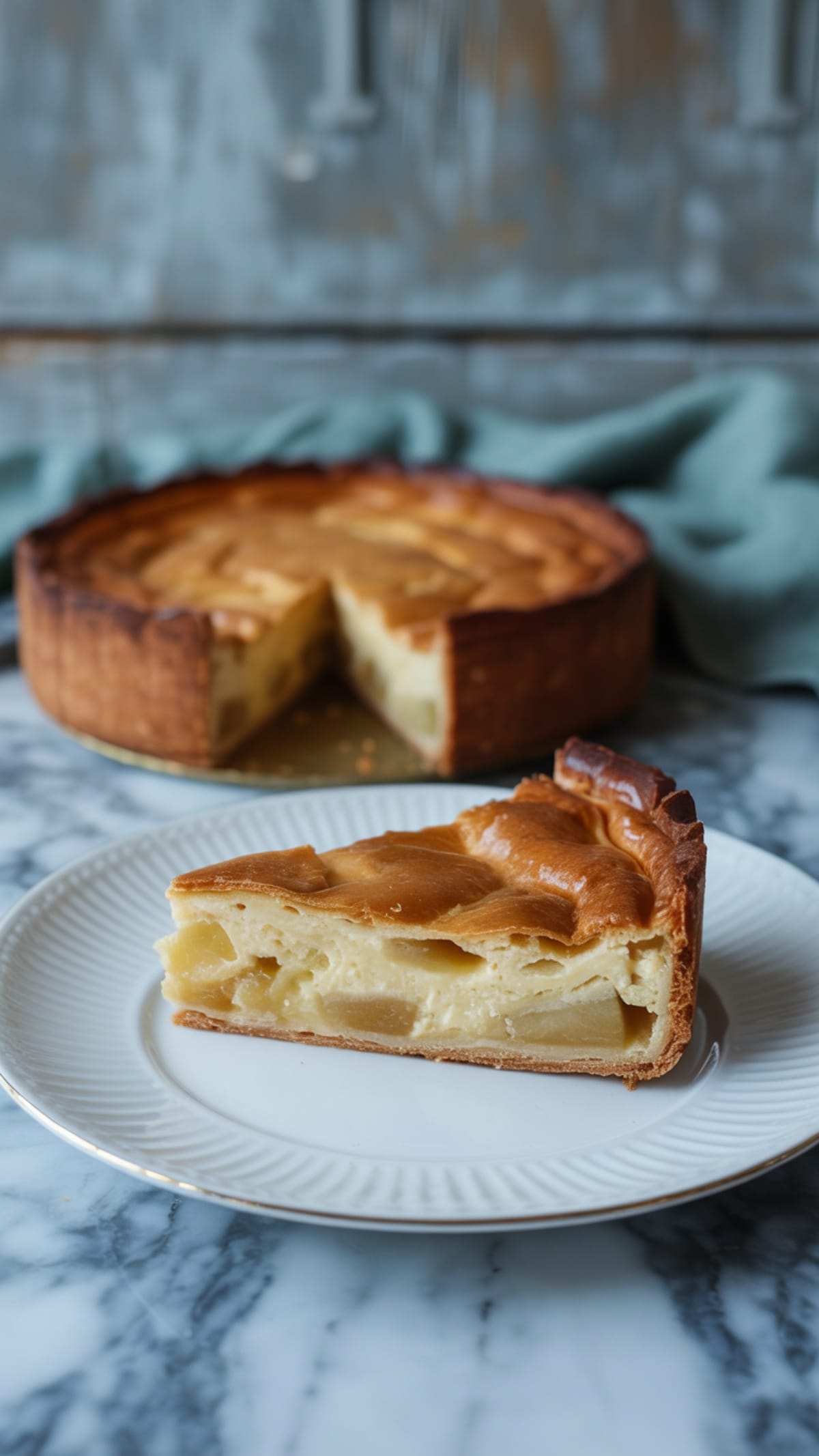 Silky Smooth Apple Custard Pie with French-Inspired Flavors