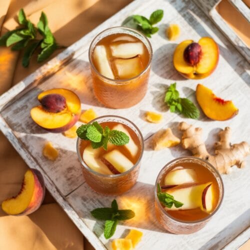 Ginger Peach Honey Iced Green Tea