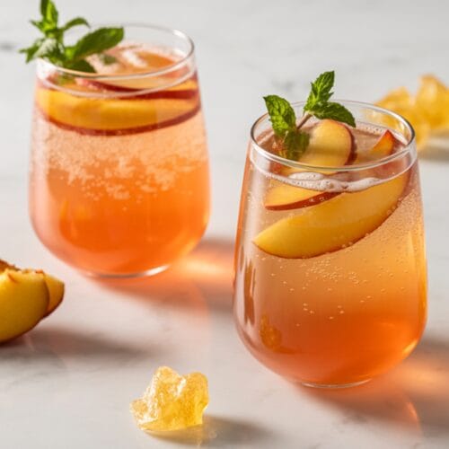 Ginger Peach Kombucha Mocktail