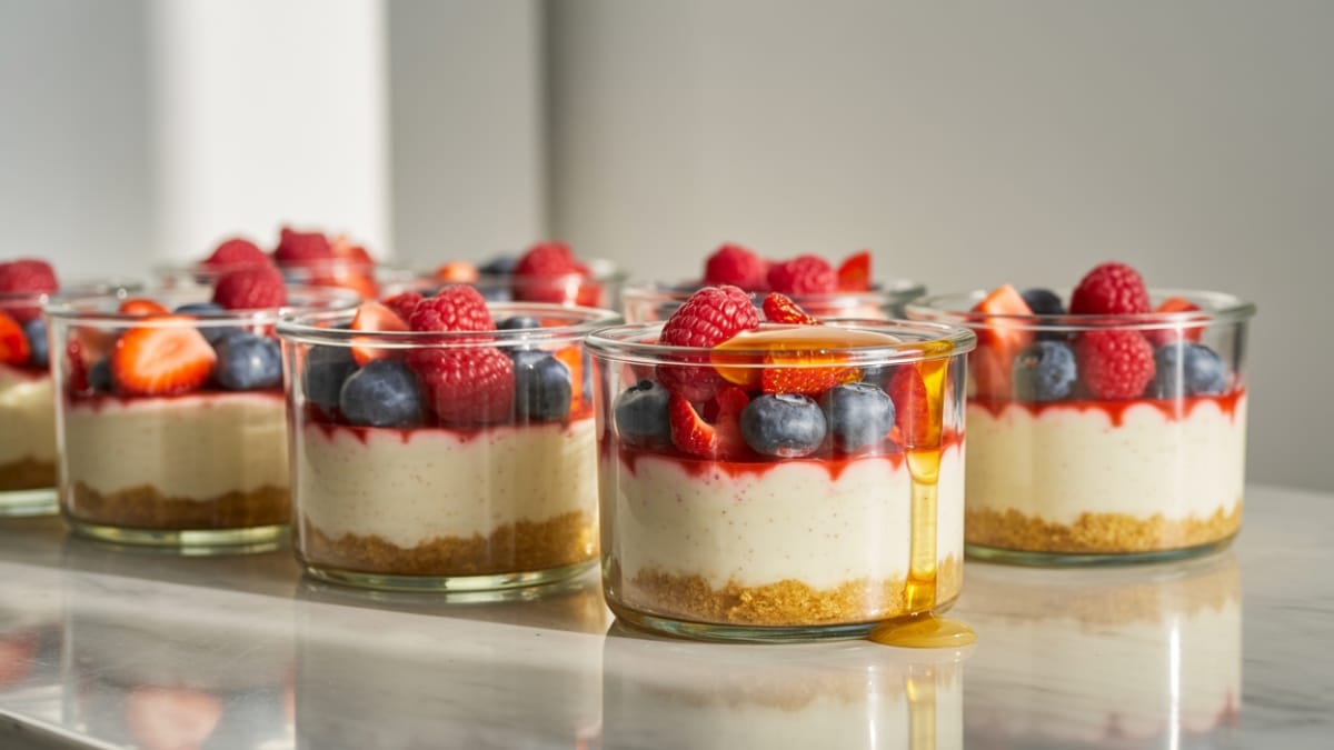 Healthy High Protein Cheesecake Jars- The Ultimate No-Bake Treat