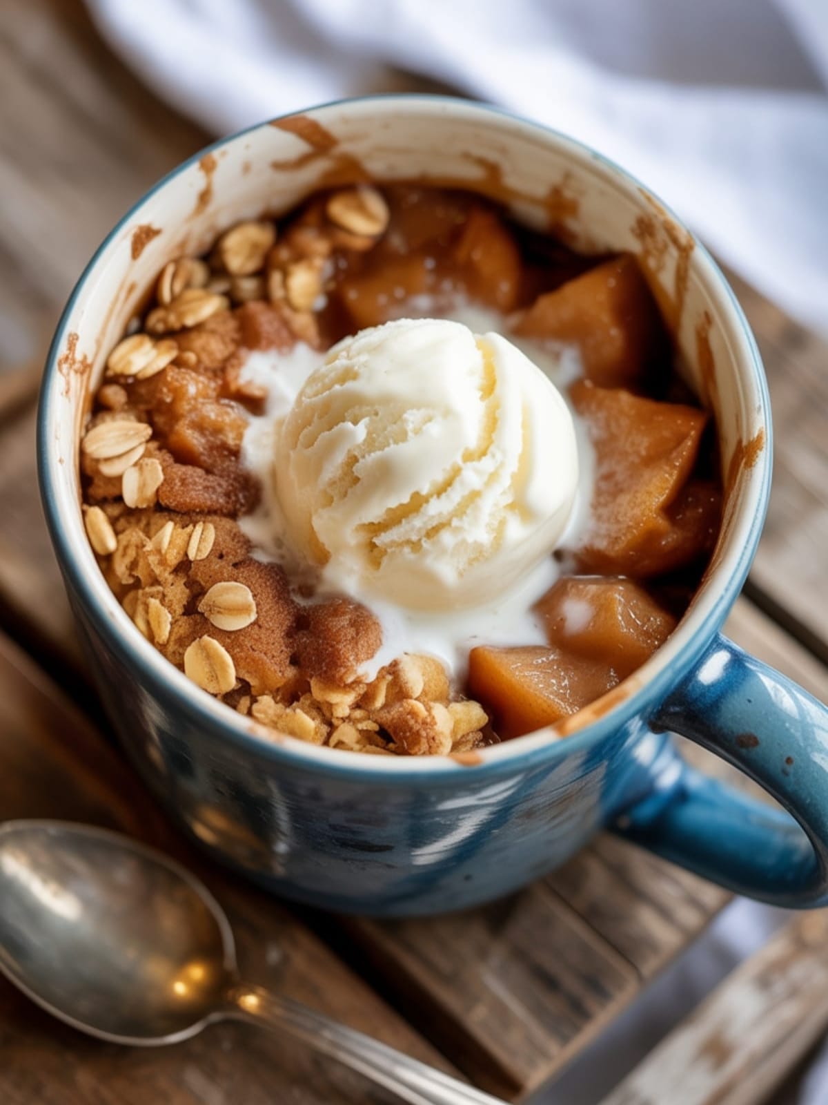 Healthy Microwave Apple Crumble for One - No Sharing Required!