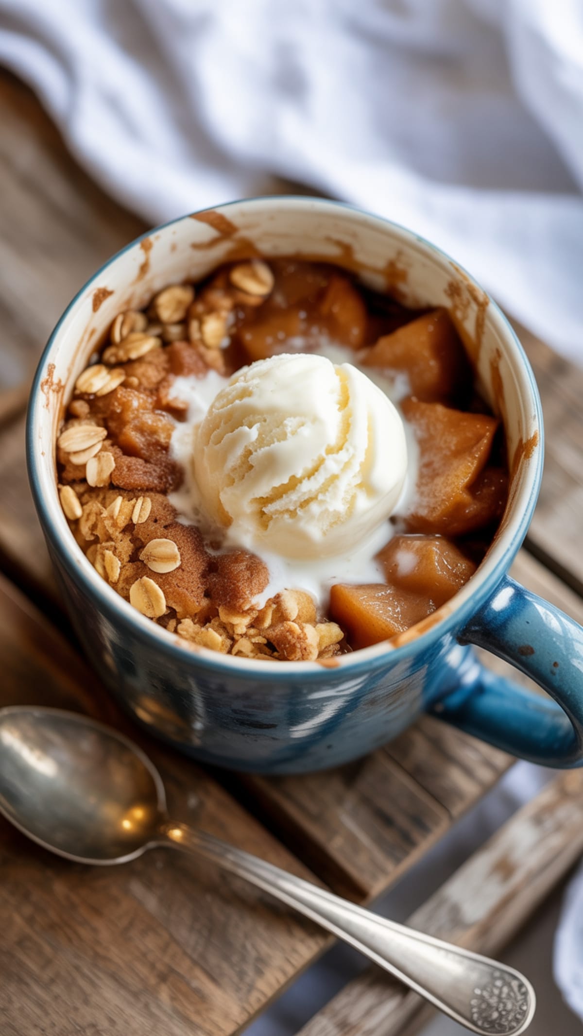 Healthy Microwave Apple Crumble for One - No Sharing Required!