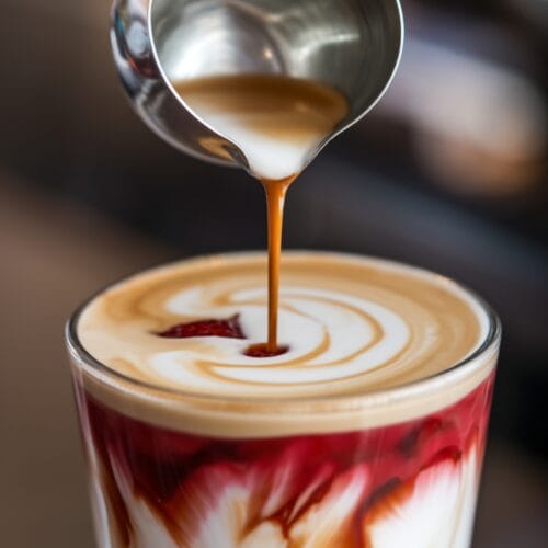 Hibiscus Strawberry Iced Latte