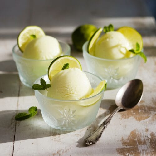 Homemade Lime Sorbet