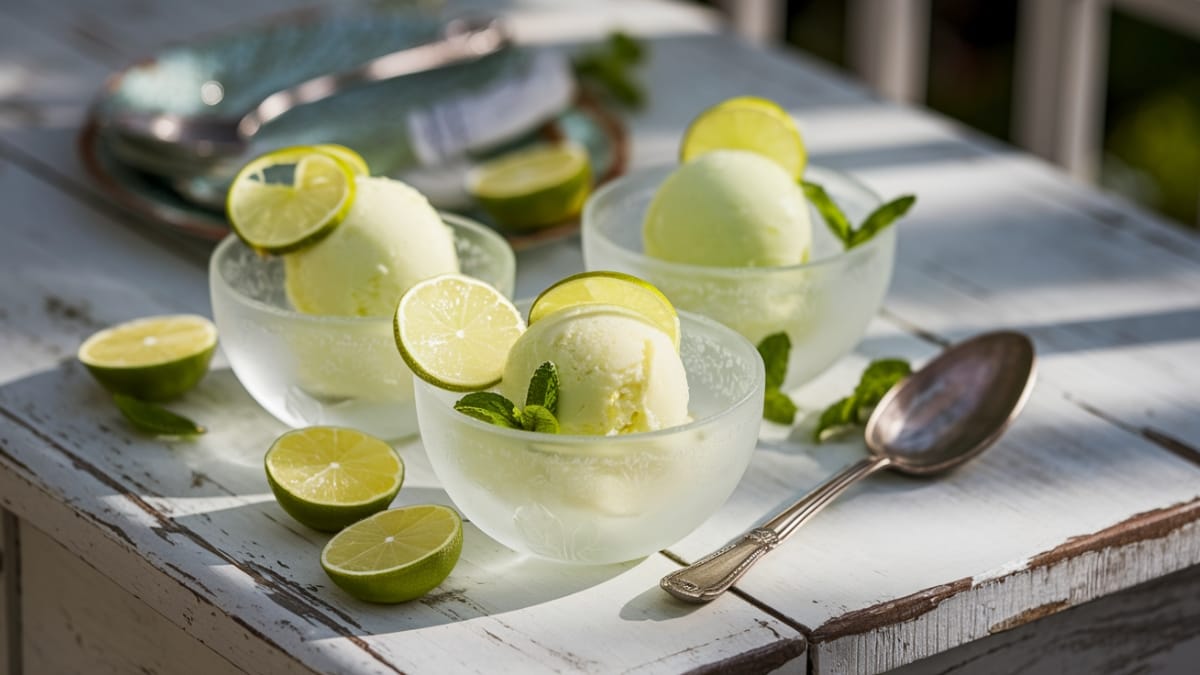 Homemade Lime Sorbet- Refreshingly Tangy & Ridiculously Simple