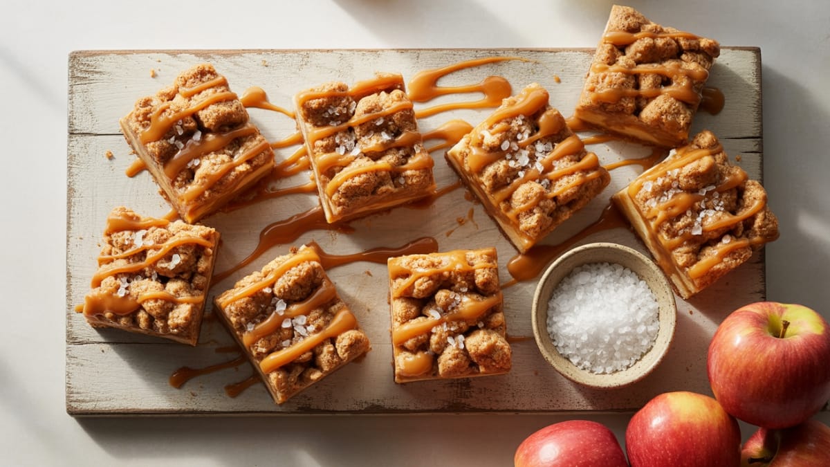 Homemade Salted Caramel Apple Pie Bars Fall Dessert Perfection