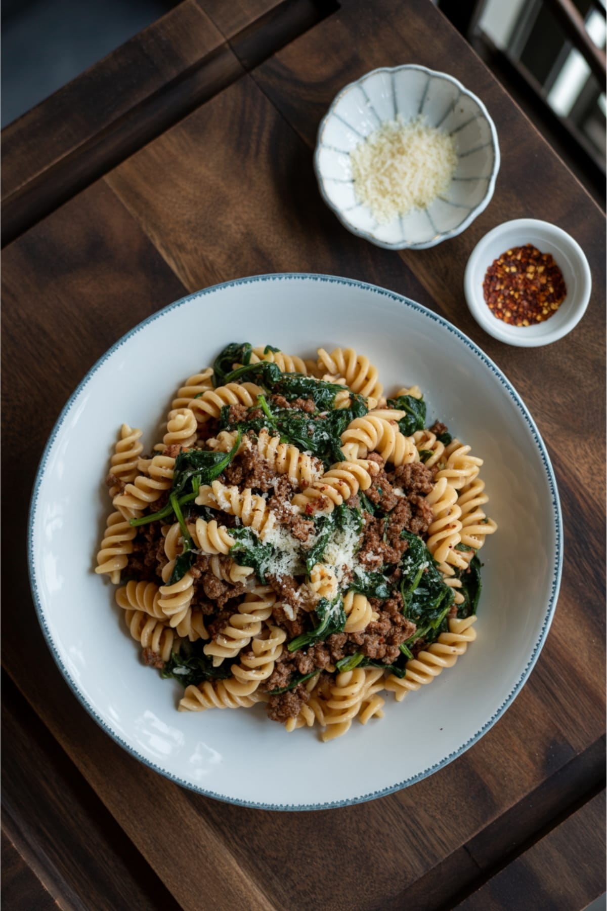 Italian-Inspired Ground Beef Spinach Pasta – Quick & Delicious