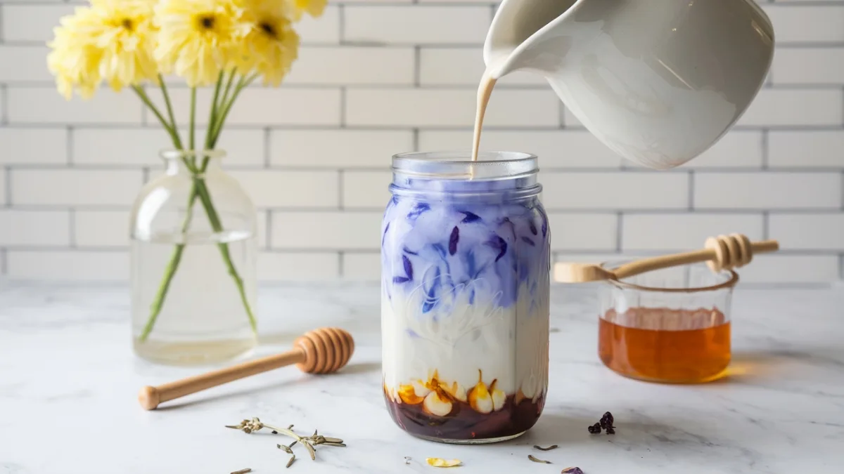 Magical Blue Iced Butterfly Pea Flower Tea Latte That Changes Color
