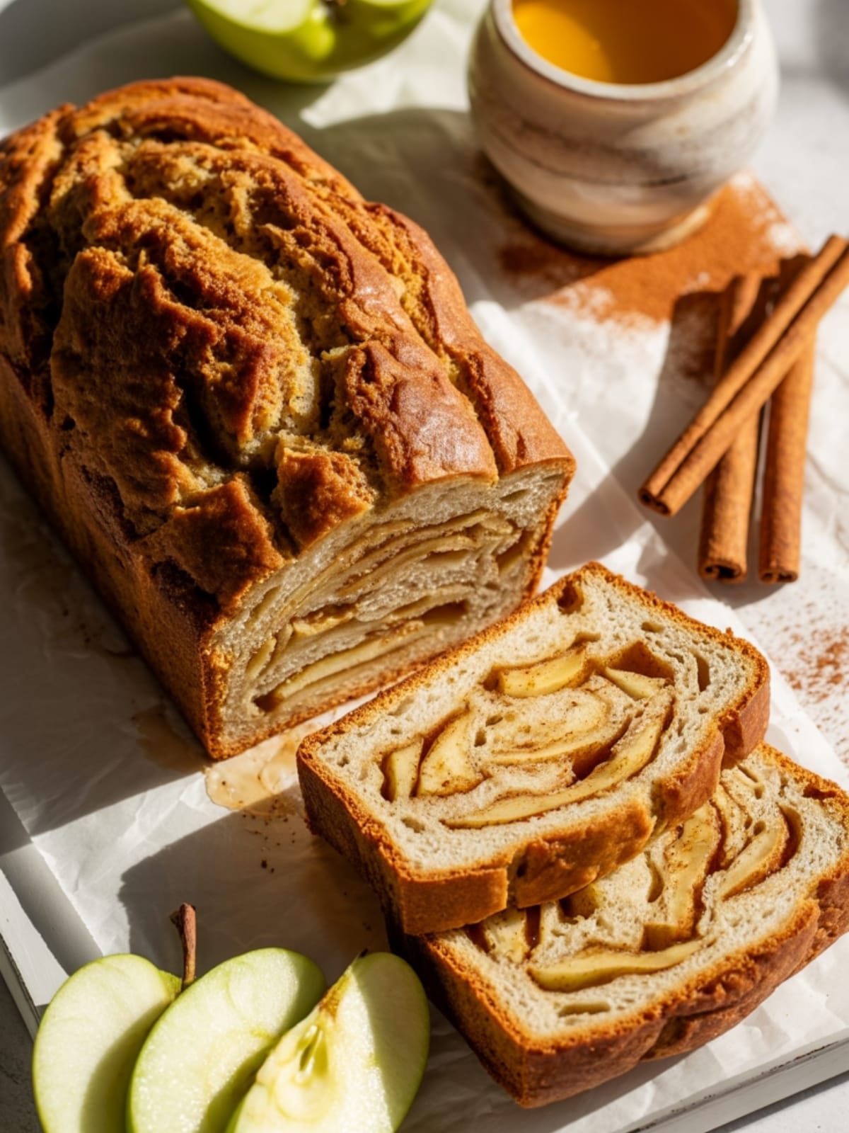 Moist Cinnamon Apple Bread with Sweet Glaze - Perfect Fall Baking