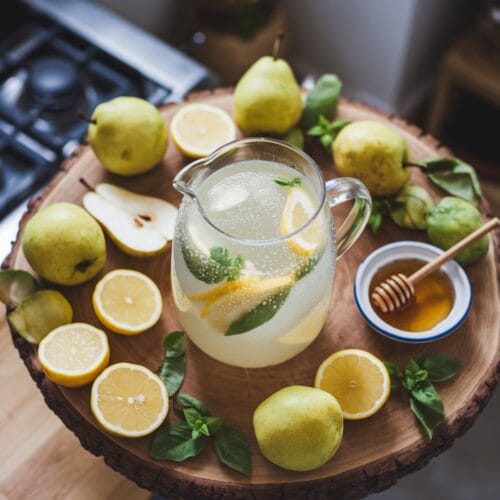 Pear Lemonade with Thai Basil