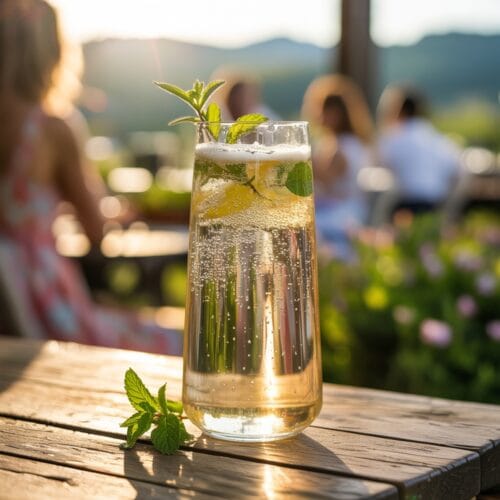 Pear Vodka and Elderflower Spritz
