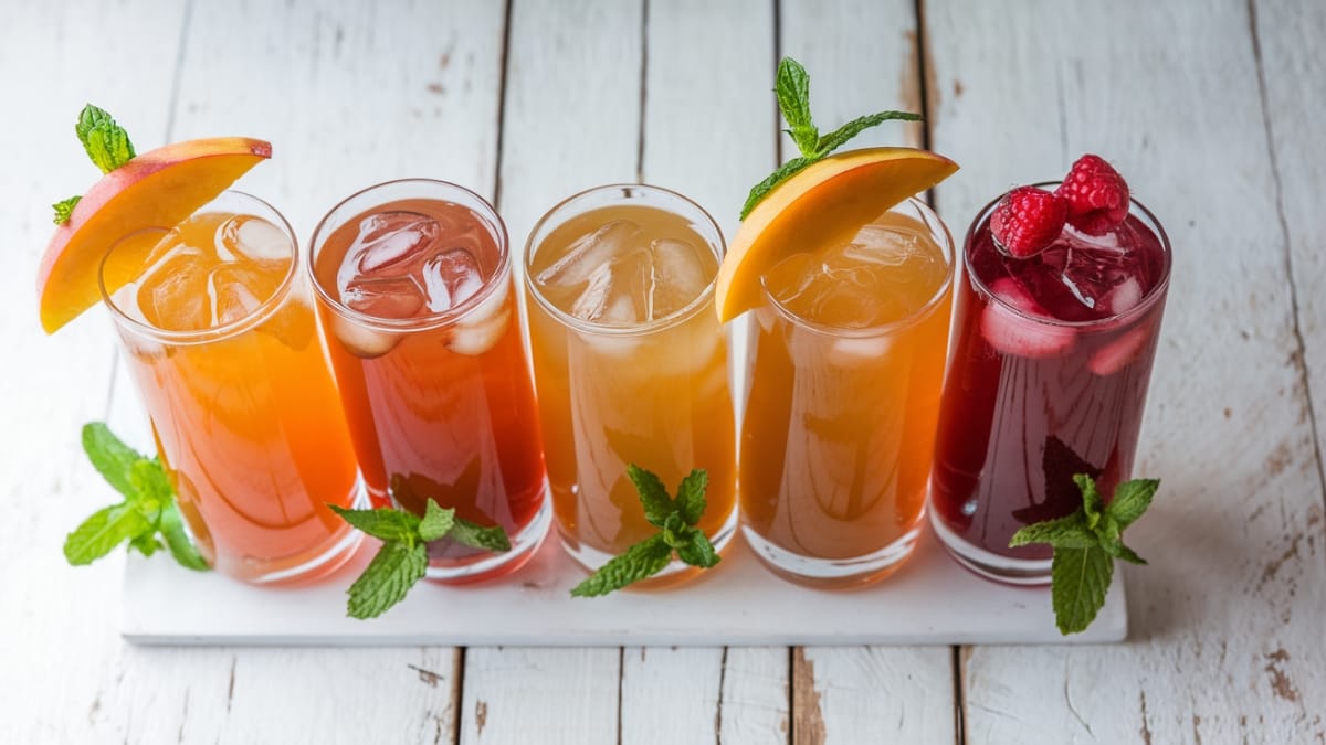 Refreshing Bellini Peach Raspberry Iced Tea - A Summer Sipper You Need Now