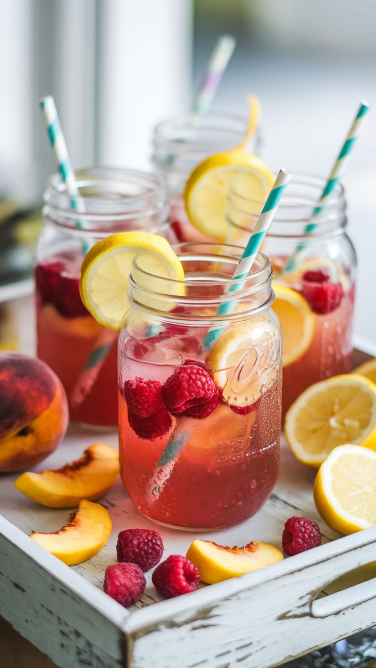 Refreshing Homemade Raspberry Peach Lemonade Perfect for Summer Days