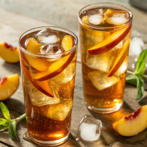 Refreshing Peach Iced Green Tea