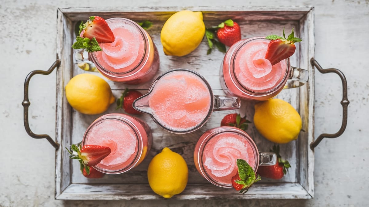 Refreshing Pink Lemonade Slush- A Perfectly Sweet & Tangy Summer Drink