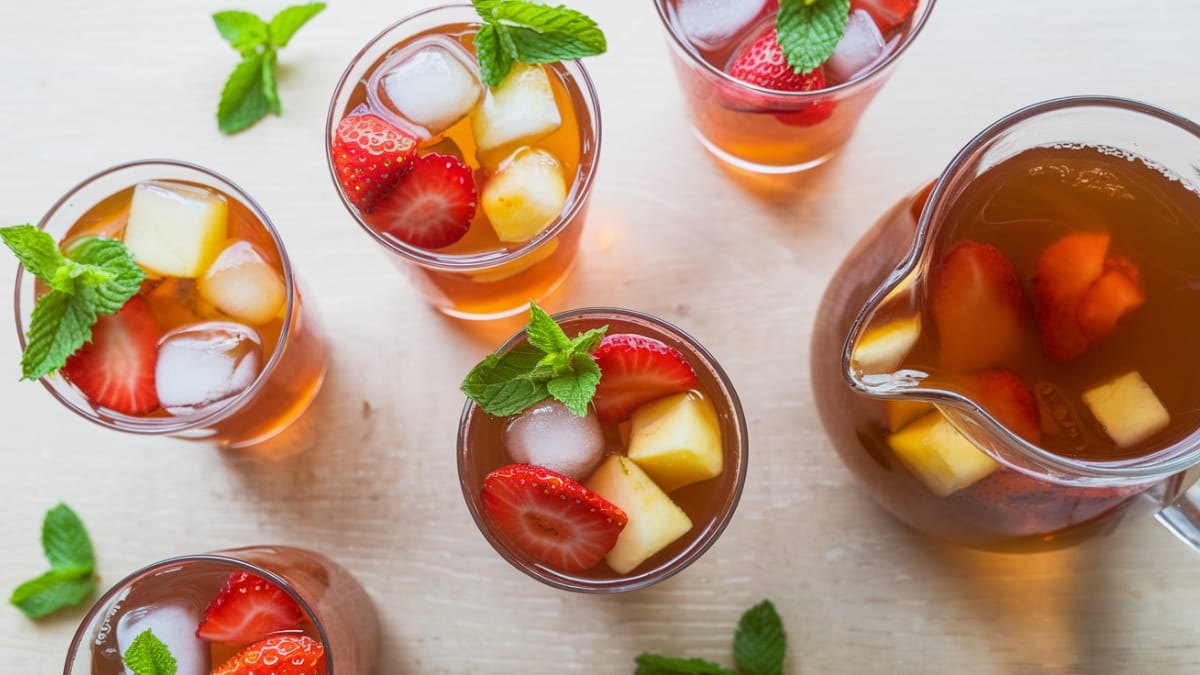 Refreshing Strawberry Peach Iced Tea- The Perfect Summer Sipper