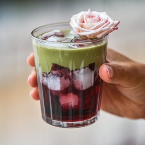 Rose and Hibiscus Iced Green Tea