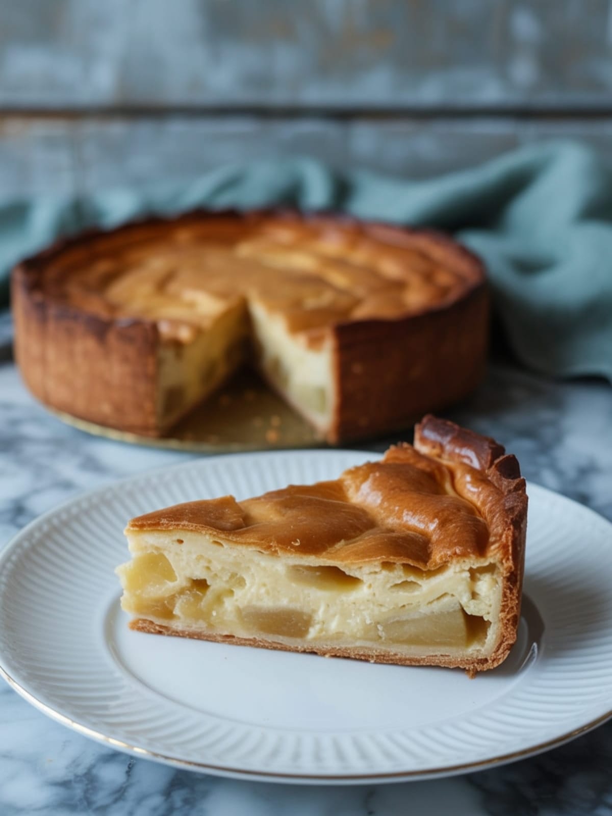 Silky Smooth Apple Custard Pie with French-Inspired Flavors