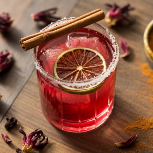 Smoky-Sweet Cinnamon Hibiscus Mezcal Margarita Recipe
