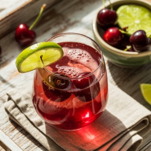 Sparkling Cherry Lime Mocktail