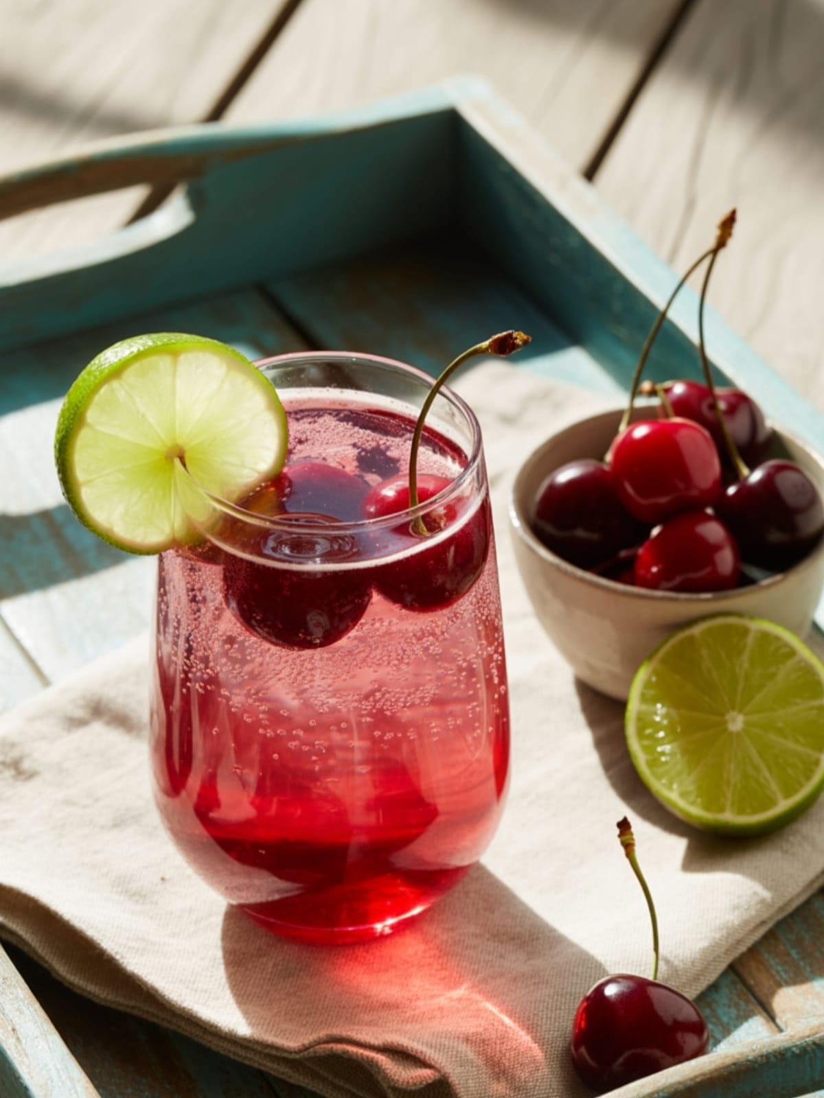 Sparkling Cherry Lime Mocktail - The Perfect Non-Alcoholic Punch