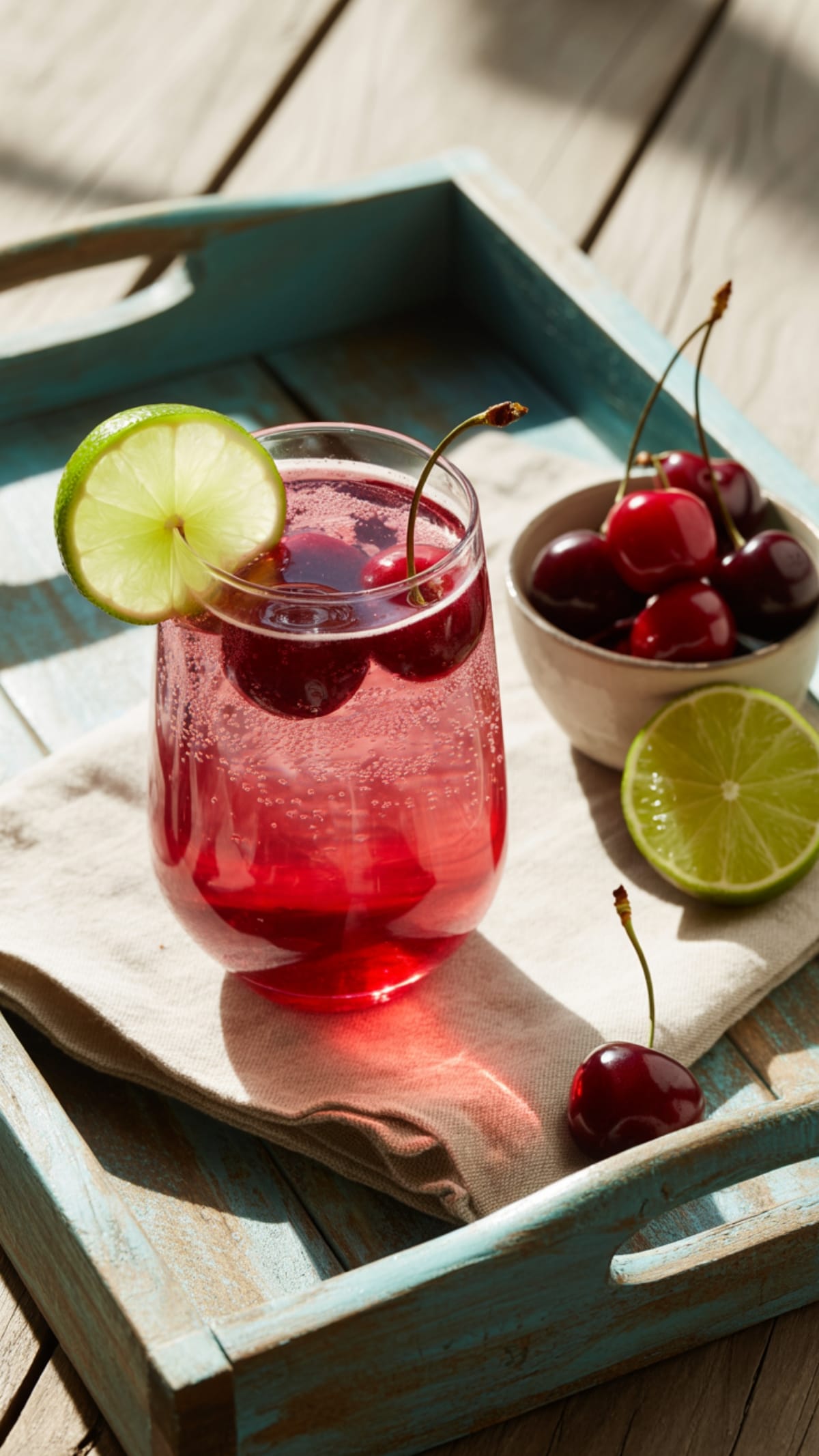Sparkling Cherry Lime Mocktail- The Perfect Non-Alcoholic Punch