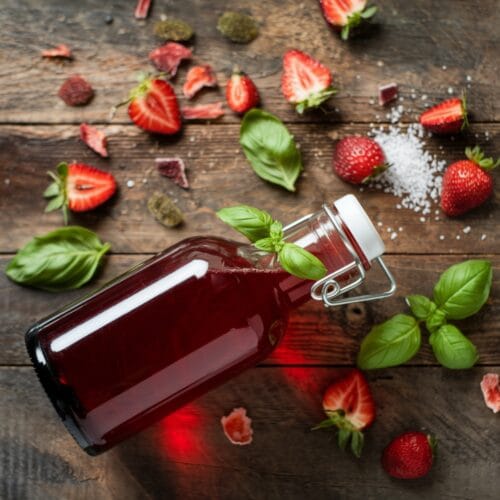 Strawberry Basil Shrub