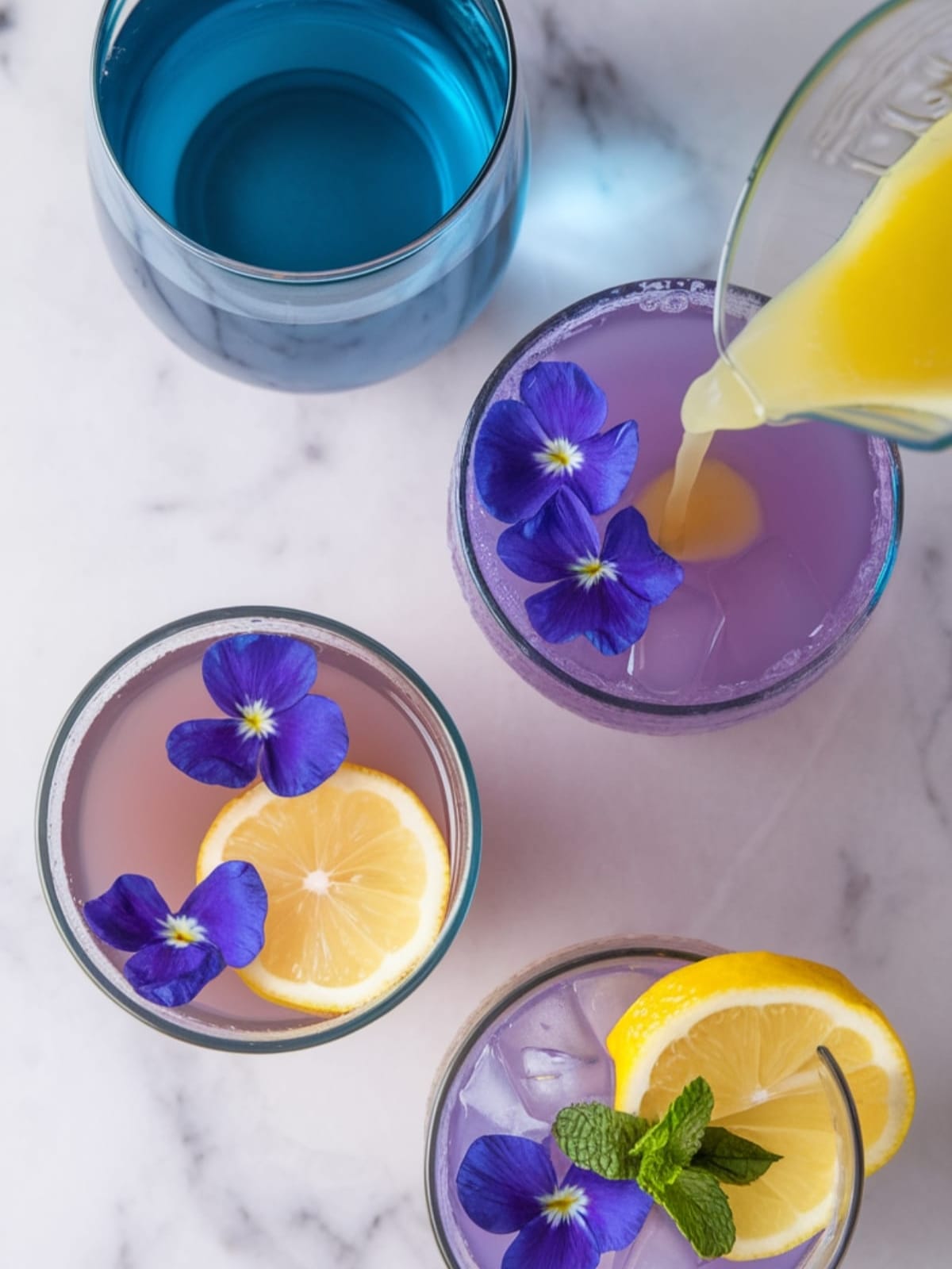 Stunning Blue-to-Purple Butterfly Pea Tea Lemonade Magic