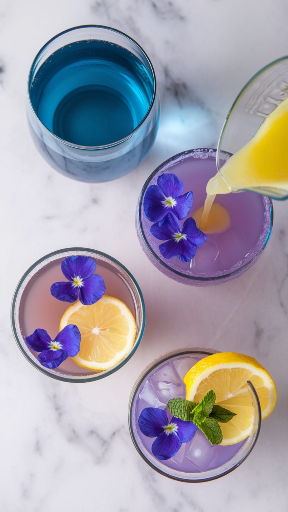 Stunning Blue-to-Purple Butterfly Pea Tea Lemonade Magic