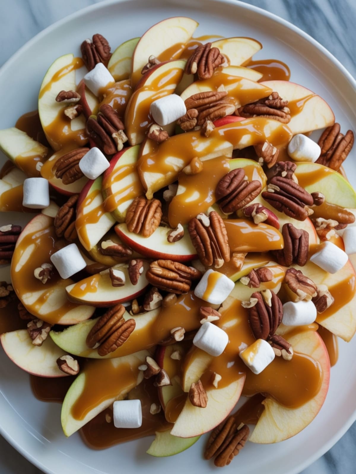 Sweet Apple Nachos with Easy Caramel Drizzle - Party Pleaser!